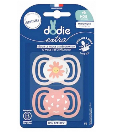 Dodie Sucettes Anatomiques Extra Fines +6 Mois x 2