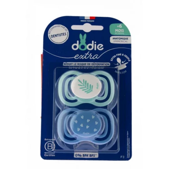 Dodie Sucettes Anatomiques Extra Fines +6 Mois x 2