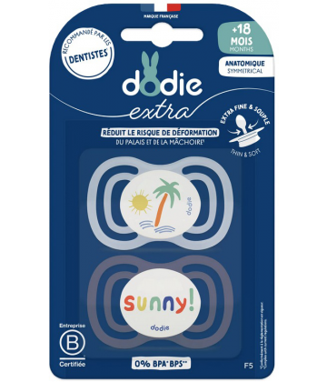 Dodie Sucettes Anatomiques Extra Fines +18 Mois x 2