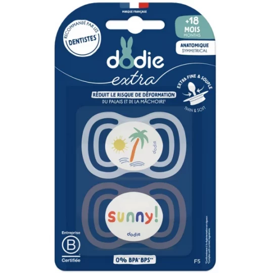 Dodie Sucettes Anatomiques Extra Fines +18 Mois x 2