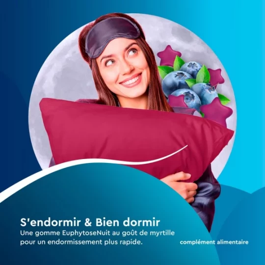 Euphytose Nuit Sommeil Mélatonine 1 mg Gommes Myrtille x 30 - image 5