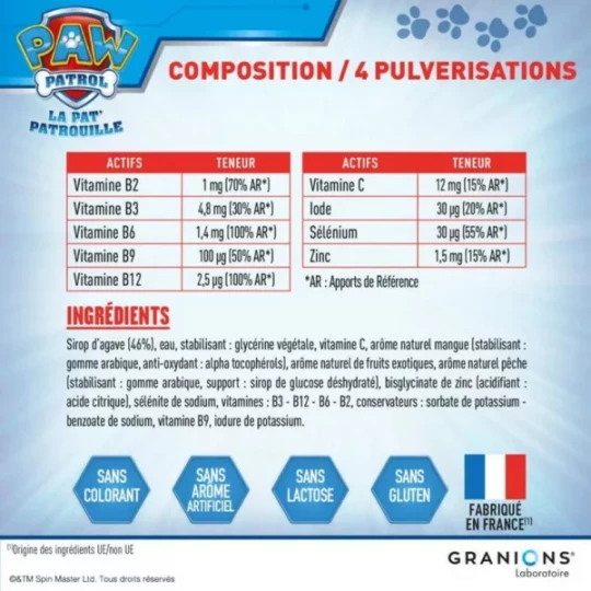 Granions Kid Spray Multivitamines Pat Patrouille 20 ml - image 2