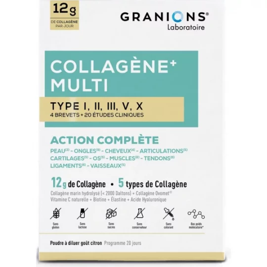 Granions Collagène Multi Type I, II, III, V, X Poudre 275 g