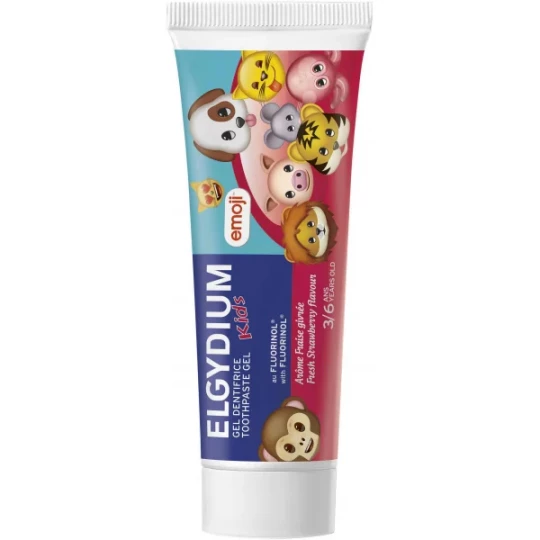 Elgydium Kids Gel Dentifrice Emoji Arôme Fraise Givrée 50 ml