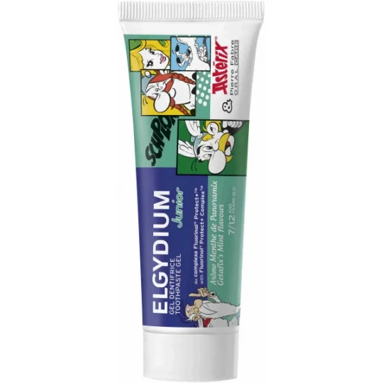 Elgydium Junior Dentifrice Astérix Enfant 7 à 12 Ans Menthe Douce 50 ml