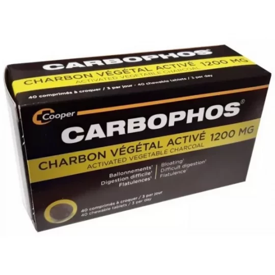 Carbophos Charbon Végétal Activé Comprimés x 40