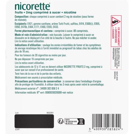 Nicorette 2 mg Fruits Comprimés - image 4