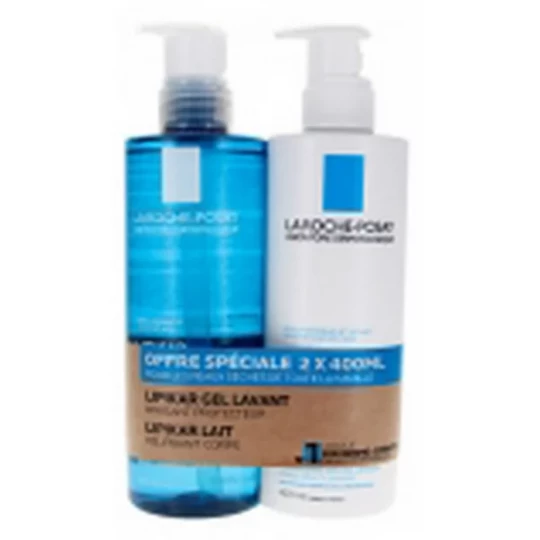 La Roche-Posay Lipikar Gel Douche Lavant Apaisant 400 ml + Lait Relipidant Corps 400 ml