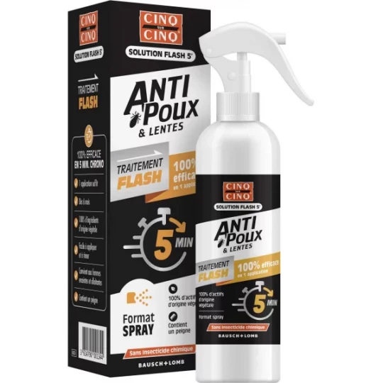 Cinq sur Cinq Traitement Flash Anti-Poux et Lentes Spray 150 ml