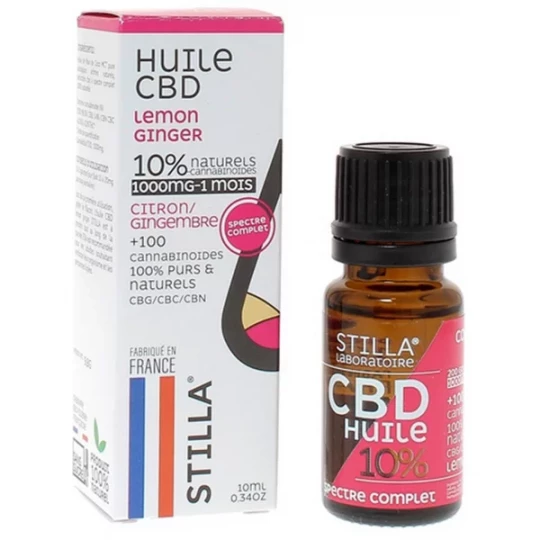Stilla Huile CBD 10% 1000 mg Citron Gingembre Flacon 10 ml