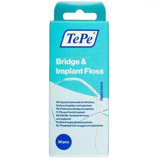 TePe Fil Dentaire Bridge & Implant Floss x 30
