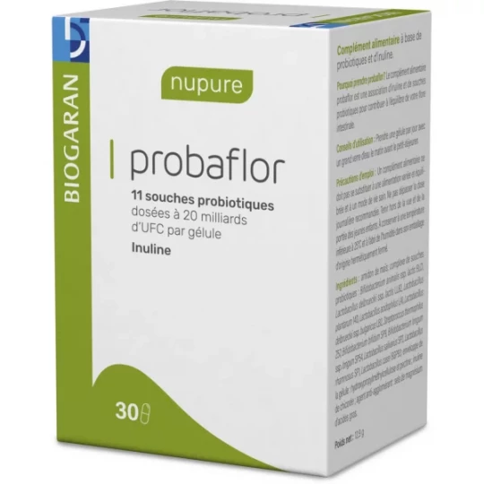 Biogaran Nupure Probaflor ProBiotiques Gélules Végétales x 30