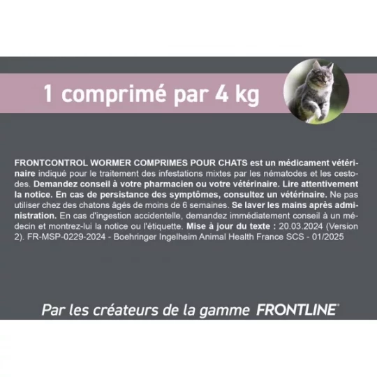 Frontcontrol Wormer Chats Comprimés x 2 - image 8