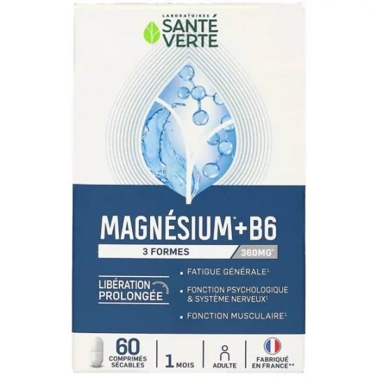 Santé Verte Magnésium + B6 360 mg Libération Prolongée Comprimés x 60