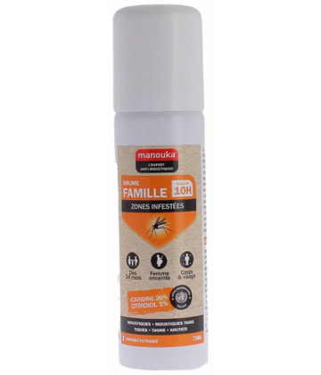 Manouka Brume Famille Zones Infestées Anti-Moustiques 75 ml