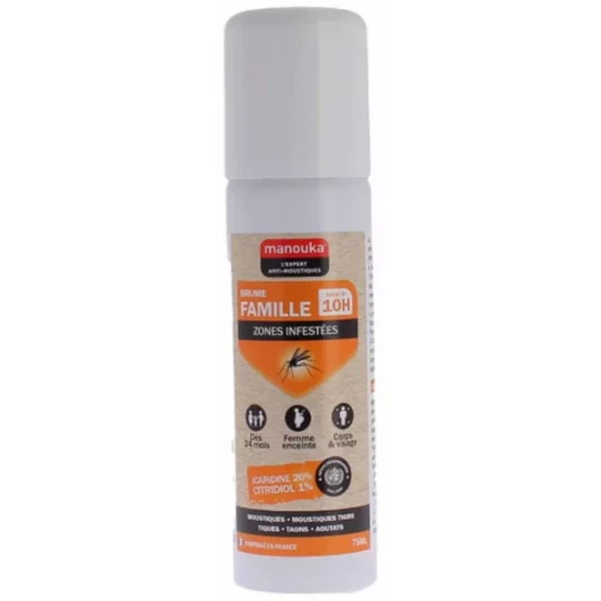 Manouka Brume Famille Zones Infestées Anti-Moustiques 75 ml