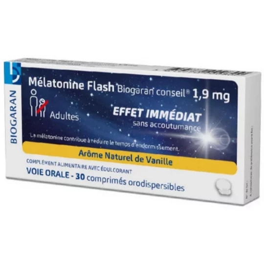 Biogaran Mélatonine Flash 1,9 mg Comprimés x 30 - image 1