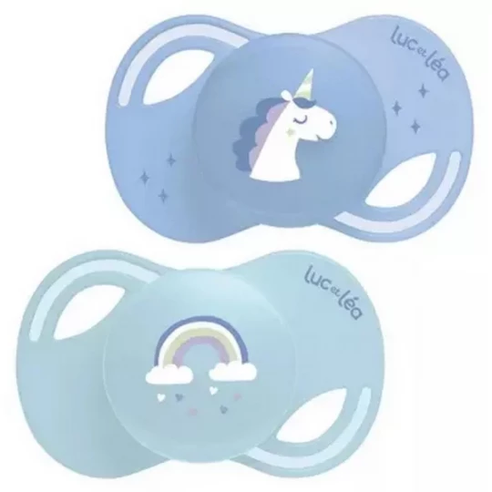 Luc et Léa Collection 2 Sucettes Anatomiques Téterelle Extra-Fine Super-Héros 18 Mois et +
