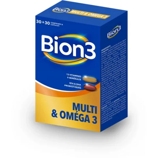 Bion 3 Multi & Oméga 3 Comprimés x 30 + Capsules x 30 - image 8