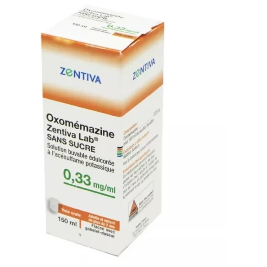 Oxomémazine Zentiva 0,33 mg/ml Sirop Sans Sucre 150 ml