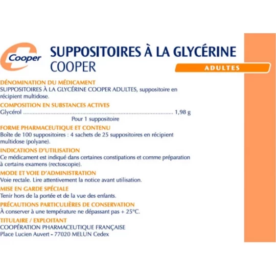 Cooper Suppositoire à la Glycérine Adulte - image 4