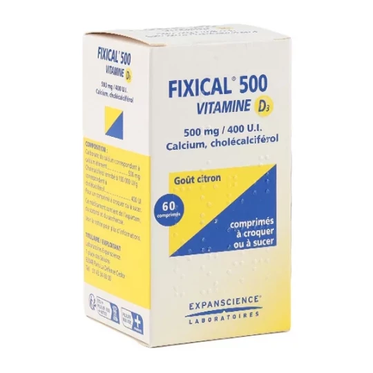Fixical Vitamine D3 500mg/400UI Comprimés x 60