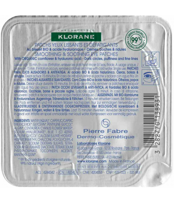 Klorane Patchs Yeux Lissants Hydro-Gel Paires x 7