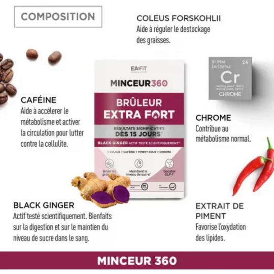Eafit Minceur 360 Brûleur Extra Fort Comprimés x 60 - image 3