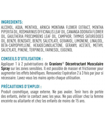 Granions Décontractant Musculaire Spray Apaisant 10 ml