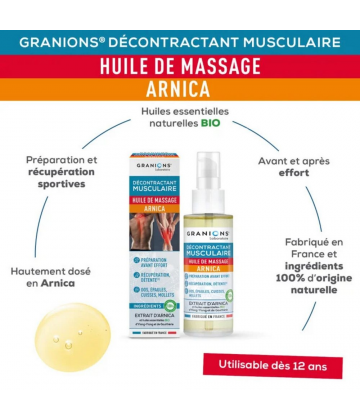 Granions Décontractant Musculaire Huile de Massage Arnica 100 ml