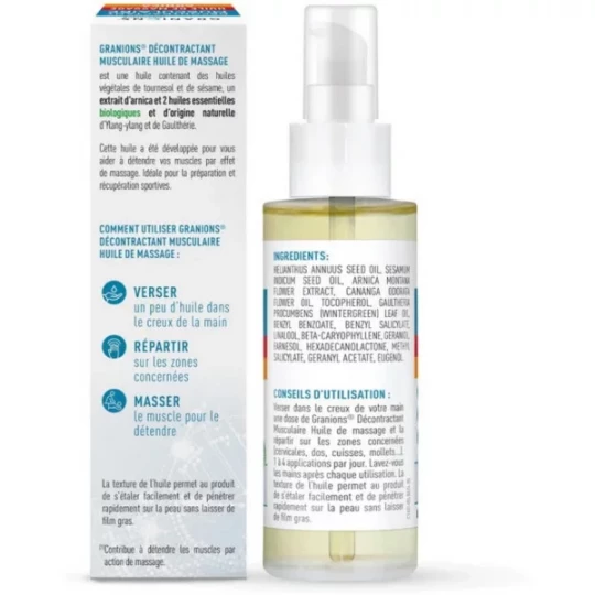 Granions Décontractant Musculaire Huile de Massage Arnica 100 ml - image 8