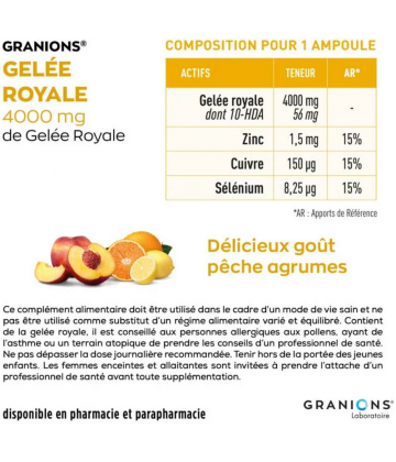 Granions Gelée Royale 4000 mg Ampoules x 10