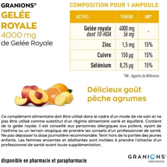 Granions Gelée Royale 4000 mg Ampoules x 10 - image 2