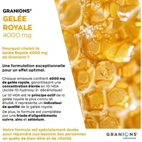 Granions Gelée Royale 4000 mg Ampoules x 10 - image 4