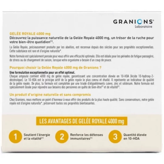 Granions Gelée Royale 4000 mg Ampoules x 10 - image 9