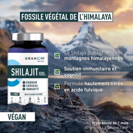 Granions Shilajit 1000 mg Gélules x 60 - image 4