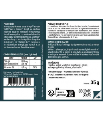 Granions Shilajit 1000 mg Gélules x 60