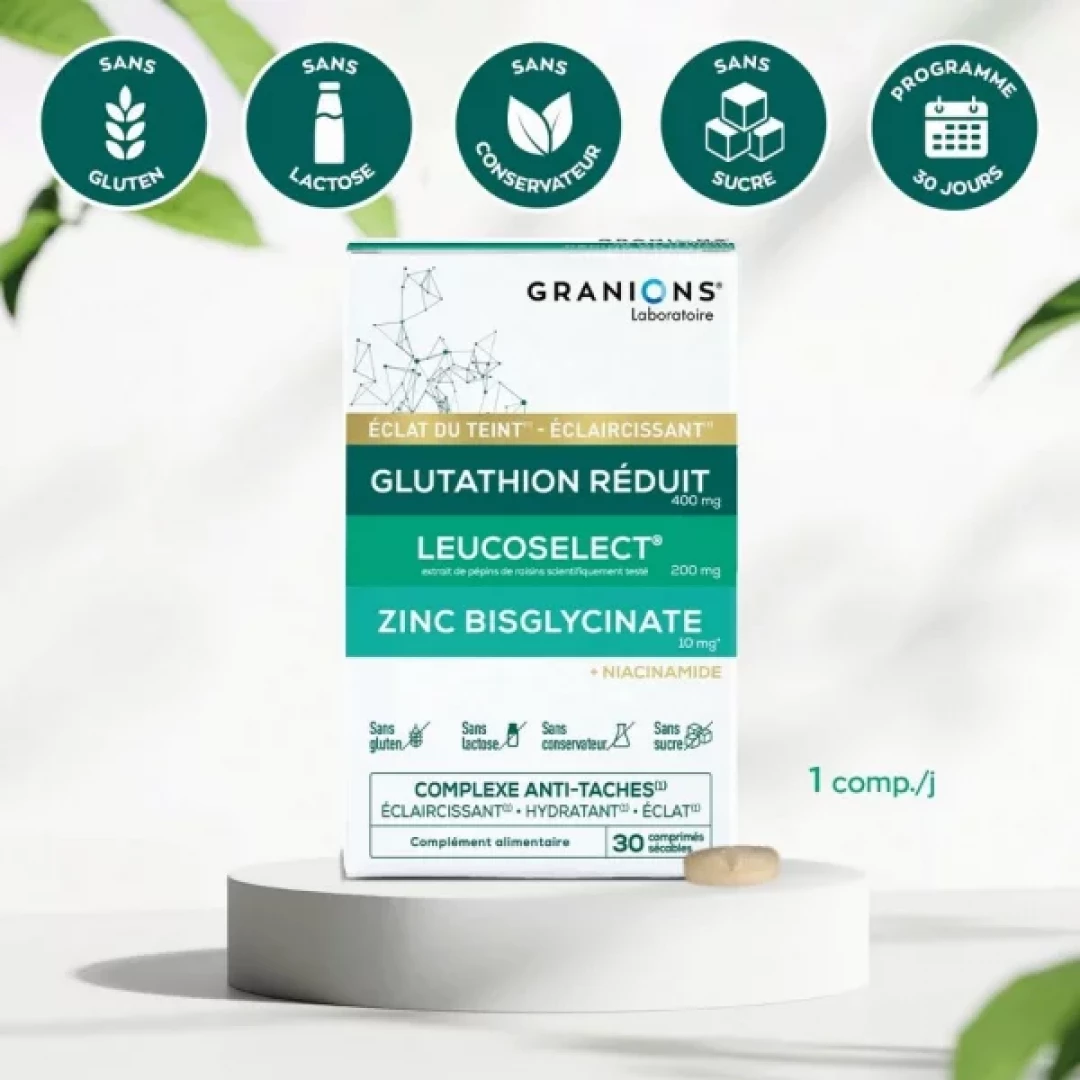 glutathion comprimé eclaircissant Granions Complexe Anti-Taches | Eclat du Teint | Comprimés