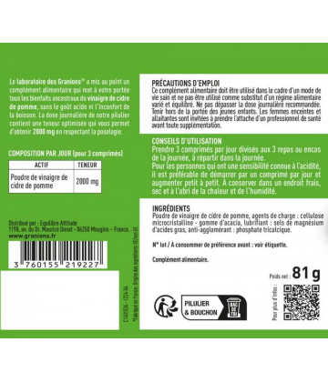 Granions Vinaigre de Cidre de Pomme Comprimés x 180