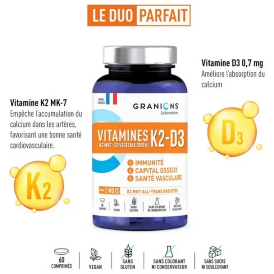 Granions Vitamine K2-D3 Comprimés x 60 - image 2