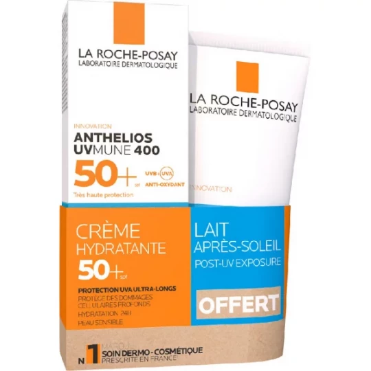La Roche-Posay Anthelios UVMune 400 SPF50+ Crème Hydratante 50 ml + Lait Après-Soleil 75 ml Offert
