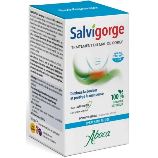 Aboca Salvigorge 2Act Spray Sans  Alcool 30 ml