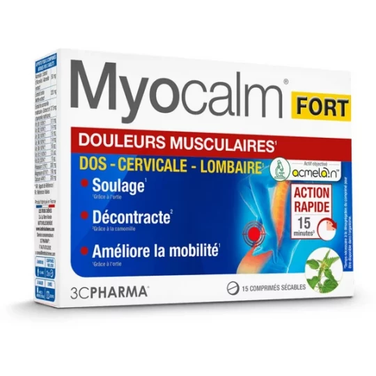 3C Pharma Myocalm Fort Douleurs Musculaires Comprimés x 15