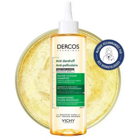 Vichy Dercos Anti-Pelliculaire Shampooing Fluide Moussant 200 ml - image 3