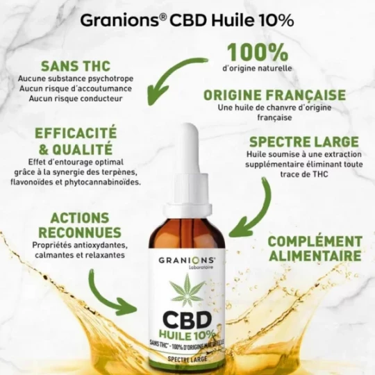 Granions Huile CBD 10% 10 ml - image 2
