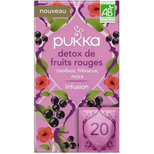 Pukka Infusion Détox de Fruits Rouges Bio Sachets x 20