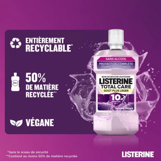 Listerine Bain Bouche Total Care Goût Plus Léger 500 ml - image 2