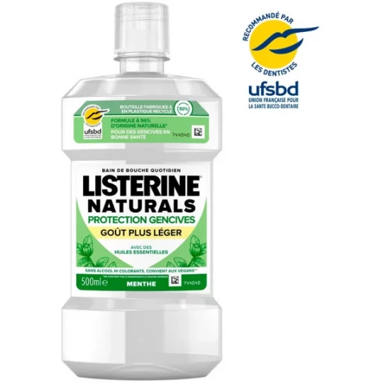 Listerine Naturals Bain de Bouche Protection Gencives 500 ml