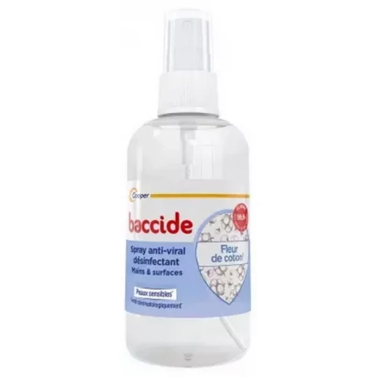 Baccide Spray Anti-Viral Désinfectant Fleur de Coton 100 ml