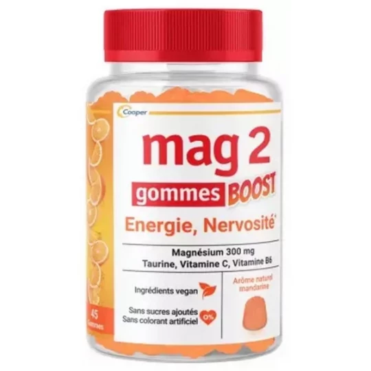 Mag 2 Boost Energie & Nervosité Gommes x 45